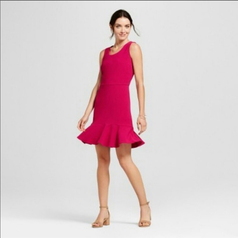 NWT  Crepe A Line Dress in Magenta
